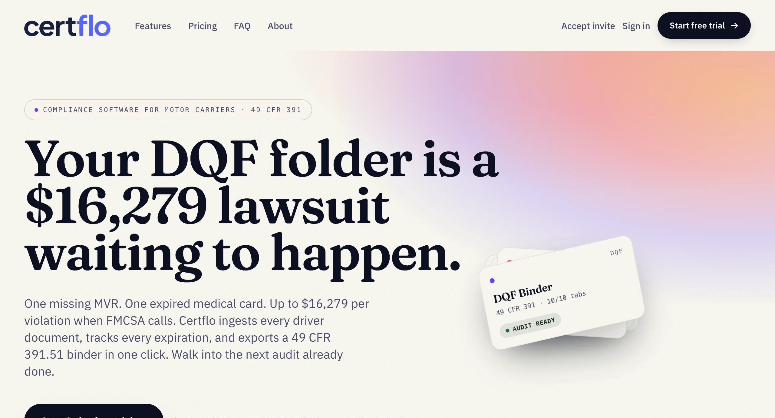 Certflo website screenshot